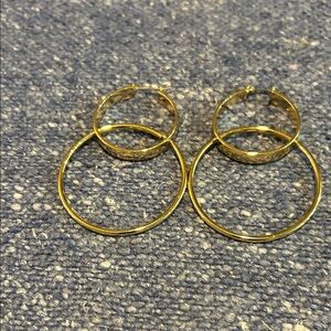 Nine West Gold-Tone Double Hoop Earrings
